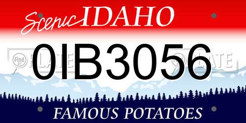 0IB3056 Idaho License Plate