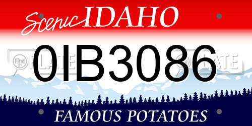 0IB3086 Idaho License Plate