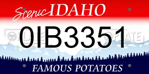 0IB3351 Idaho License Plate