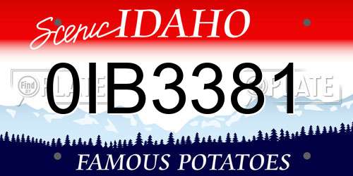 0IB3381 Idaho License Plate