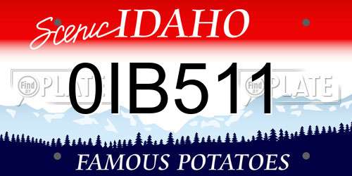 0IB511 Idaho License Plate