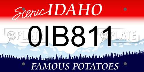 0IB811 Idaho License Plate