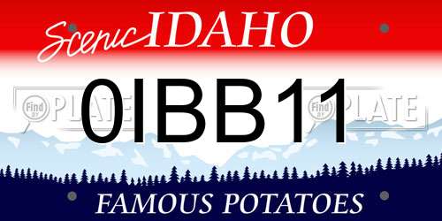 0IBB11 Idaho License Plate