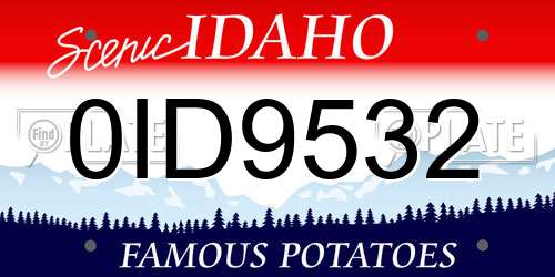 0ID9532 Idaho License Plate