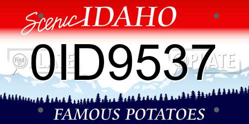 0ID9537 Idaho License Plate