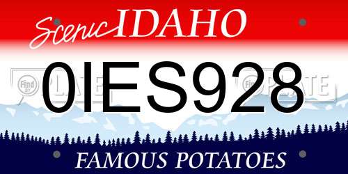 0IES928 Idaho License Plate