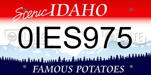 0IES975 Idaho License Plate