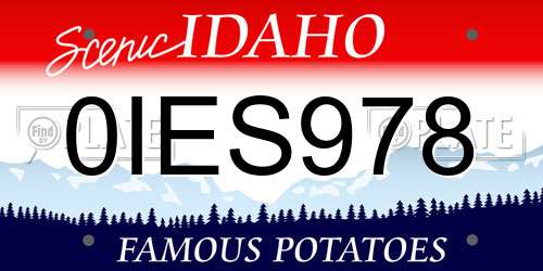 0IES978 Idaho License Plate