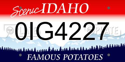 0IG4227 Idaho License Plate