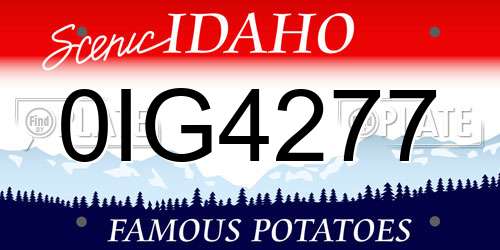 0IG4277 Idaho License Plate