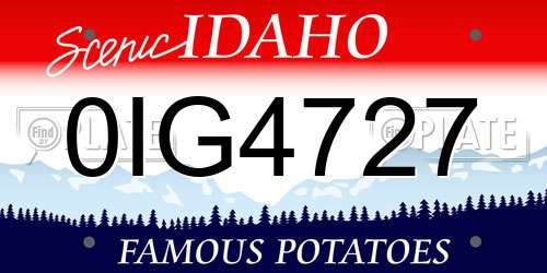 0IG4727 Idaho License Plate