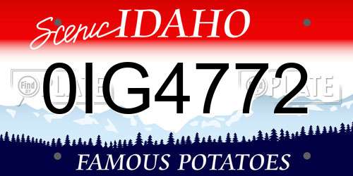 0IG4772 Idaho License Plate
