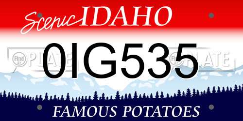 0IG535 Idaho License Plate