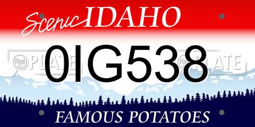 0IG538 Idaho License Plate
