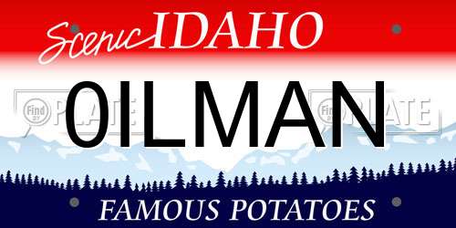 0ILMAN Idaho License Plate