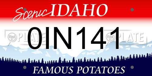 0IN141 Idaho License Plate