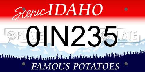 0IN235 Idaho License Plate