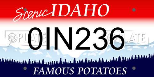 0IN236 Idaho License Plate