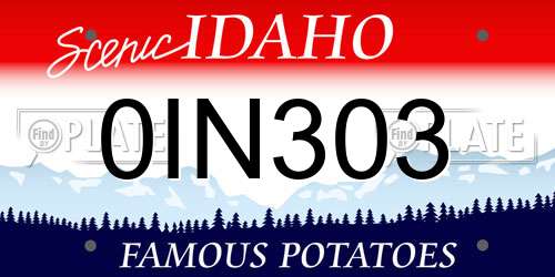 0IN303 Idaho License Plate