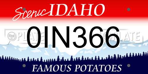 0IN366 Idaho License Plate