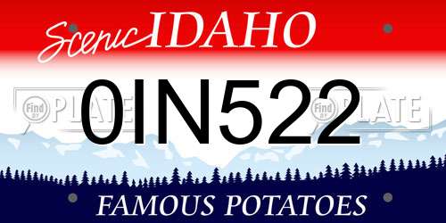 0IN522 Idaho License Plate