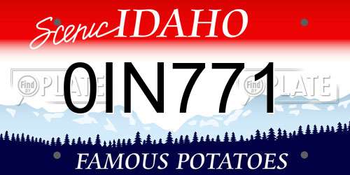 0IN771 Idaho License Plate