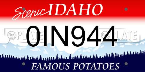 0IN944 Idaho License Plate
