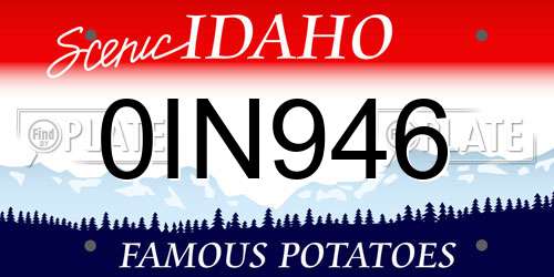 0IN946 Idaho License Plate