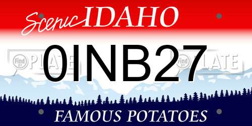 0INB27 Idaho License Plate