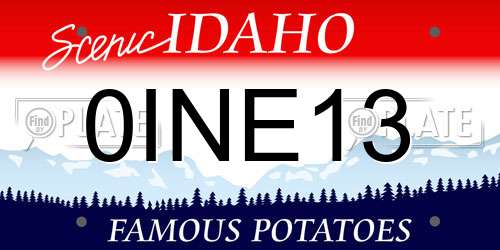 0INE13 Idaho License Plate