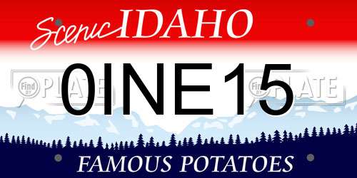 0INE15 Idaho License Plate