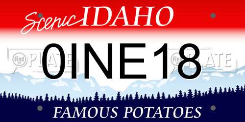 0INE18 Idaho License Plate