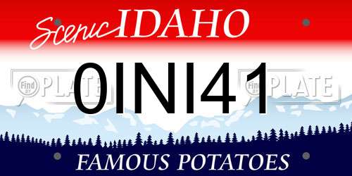 0INI41 Idaho License Plate