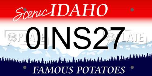 0INS27 Idaho License Plate