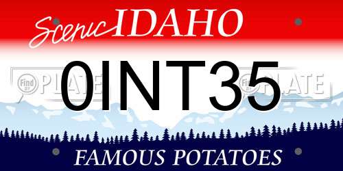 0INT35 Idaho License Plate