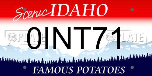 0INT71 Idaho License Plate
