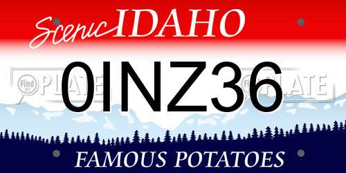 0INZ36 Idaho License Plate