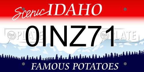0INZ71 Idaho License Plate