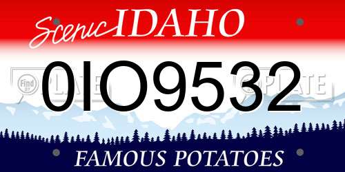 0IO9532 Idaho License Plate