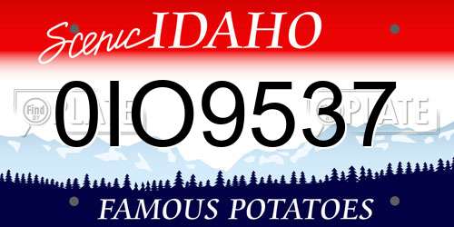 0IO9537 Idaho License Plate