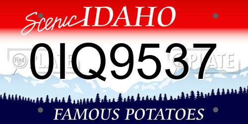 0IQ9537 Idaho License Plate