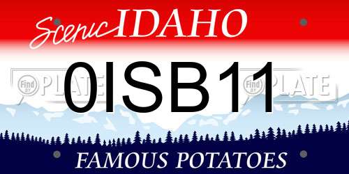0ISB11 Idaho License Plate