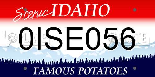 0ISE056 Idaho License Plate