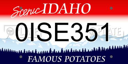0ISE351 Idaho License Plate