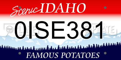0ISE381 Idaho License Plate