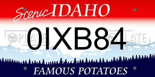 0IXB84 Idaho License Plate