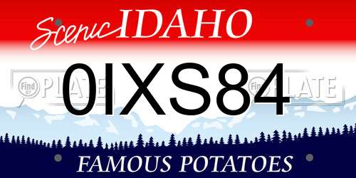 0IXS84 Idaho License Plate