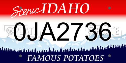 0JA2736 Idaho License Plate