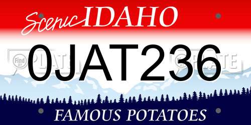 0JAT236 Idaho License Plate
