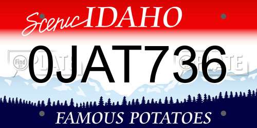 0JAT736 Idaho License Plate